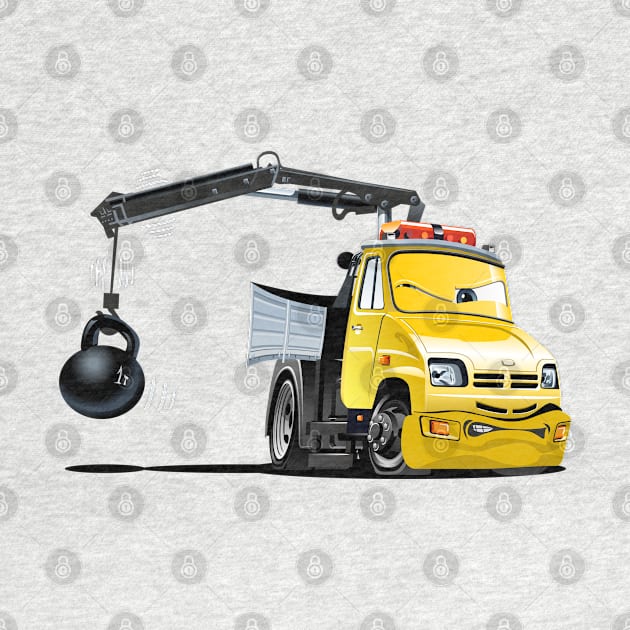 Cartoon Lkw Truck with Crane by Mechanik